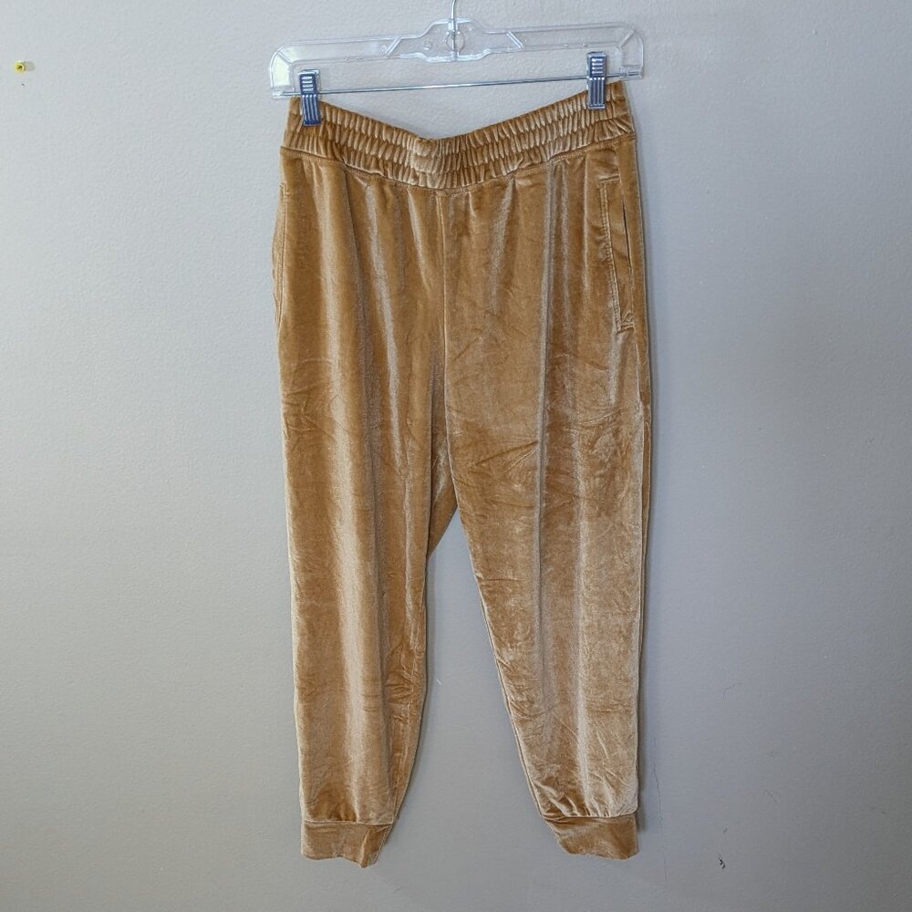 Fabletics NWT Gold Luxe Velour Elastic Waist Tapered Leg Jogger S - Picture 3 of 7